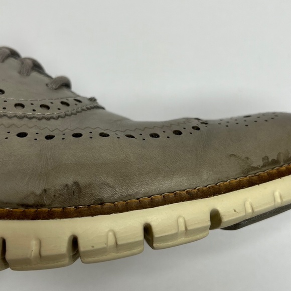Cole Haan Zerogrand Gray Leather Wingtip Oxfords Mens 10M US - Picture 7 of 11